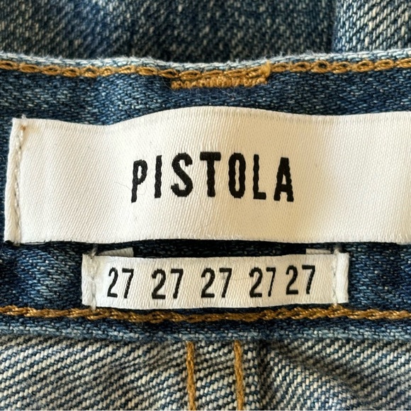 Pistola Straight Leg Jeans Silver Metal Beaded Embellishment Distressed size 27 - Picture 2 of 6